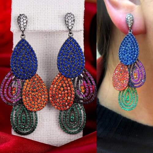 SORAMOORE Luxury Gorgeous Earrings for women Wedding Crystal Zircon CZ Dubai Bridal Earring Bohemian Hot New High Quality 2021
