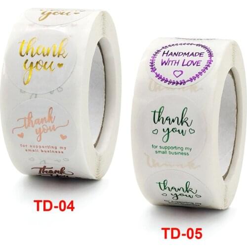 Roll hot color gold thank you sticker business gift decoration envelope seal sticker