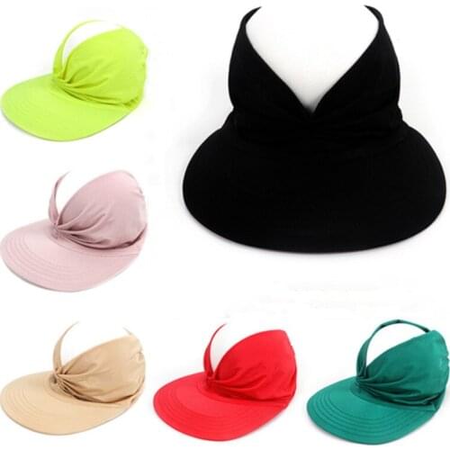 2021 Summer Women Men Sun Hat Candy Color Empty Top Soft Breathable Sunscreen Hat Visor Caps Bicycle Sunshade Hats