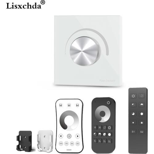 AC Triac LED Dimmer 220V 110V Wireless RF Rotary Glass Panel Dimmer With 2.4G Remote Controller for Single Color LED Bulb Lamps