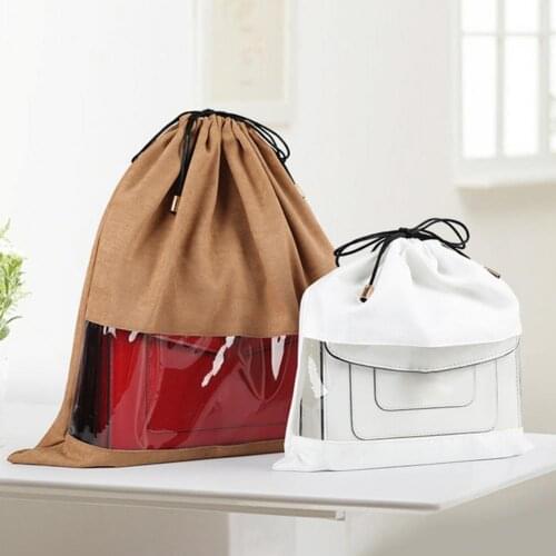 1 Pcs Reusable Storage Bag Transparent Waterproof Eco-Friendly Bags Dustproof Faux Suede Portable Clothes Pouch for Home