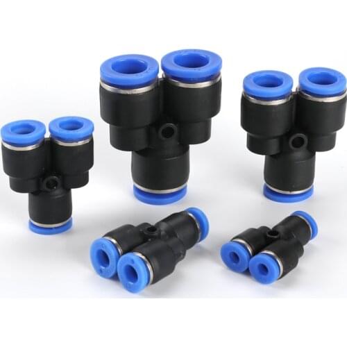 10Pcs 3 Way Port Y Shape Air Pneumatic 8mm 10mm 6mm 4mm OD Hose Tube Push in Gas Plastic Pipe Fitting Connectors Quick Fittings