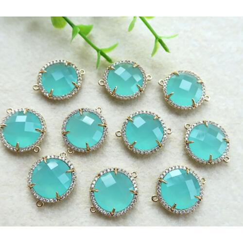 10pcs/lot quartz geode Druzy Gold Plated Faceted Glass Crystal Connector Beads For Making DIY Bracelet necklace Jewelry BD67