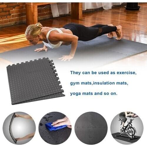 12PCS 30*30cm EVA Leaf Grain Floor Sport Protection Gym Mat Non-Slip Soft Foam Splicing Rugs Thicken Shock Room Workout Yoga Mat