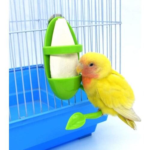 2Pcs Bird Cuttlebone Holder With Perches Plastic Cuddle Bone Feeding Racks Parrot Cage Stands Accessories For Budgies Finches