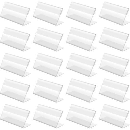 Pack of 20 7x4cm Acrylic Stand Label Display Stands Acrylic Display Rack Acrylic Holders for Clothes Shops Boutiques