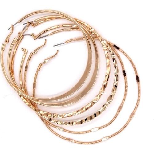 3 sets (9 pair) / lot fashion jewelry accessories metal big huge hoop earrings for women
