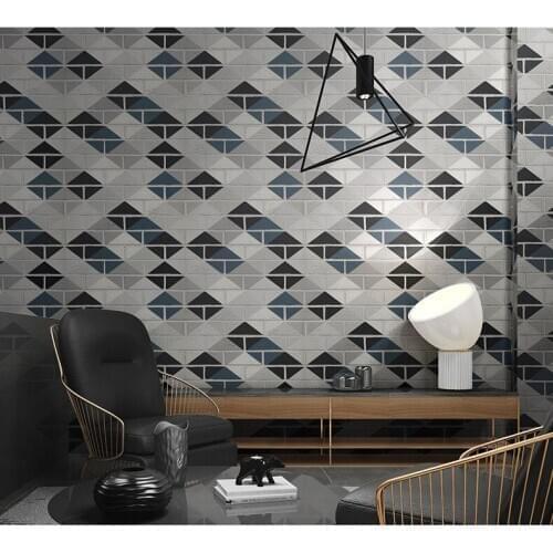 3D Geometrical Pattern Brick Wallpaper Waterproof Wall Background for Living Room PVC Wall Paper Roll Stereoscopic Look 10Mx53CM