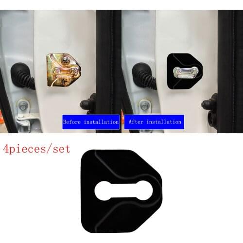 4 pcs Black Stainless Steel Car Door Lock Protective Buckle Cover case for Subaru Forester XV Outback
