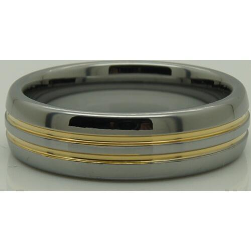 8mm 2tone gold plating hi-tech scratch proof wedding tungsten ring 1pc