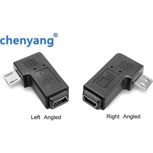 90 Degree Left & Right Angled Mini USB 5pin Female to Micro USB Male Data Sync Adapter Plug Micro USB To Mini USB Connector