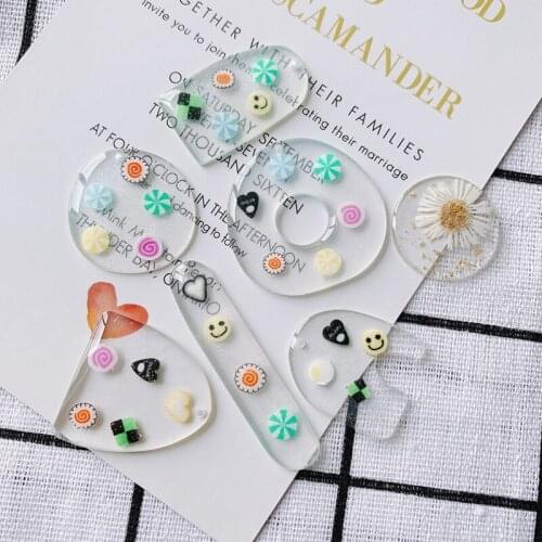 DIY jewelry accessories wholesale transparent simple lovely fine flash acrylic geometric irregular earrings necklace accessories