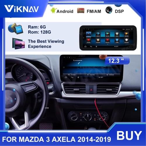 Android System 12.3 inch Car Radio For Mazda 3 Axela 2014-2019 Car Stereo Multimedia player GPS Navigation 2 din with Carplay