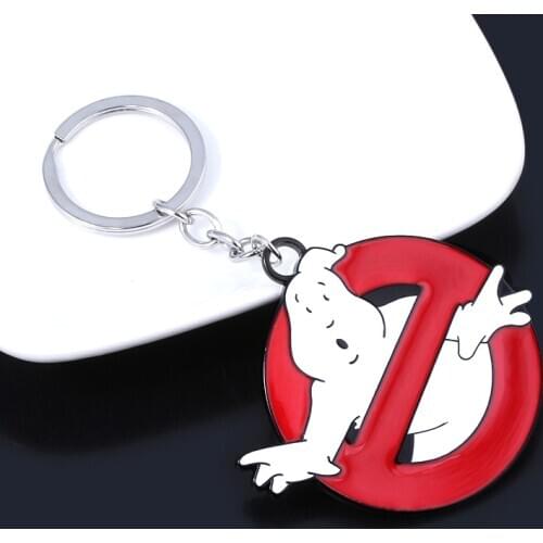Ghostbusters Keychain Red Ghostbusters death squads Keyring With Red For Women Men Jewelry