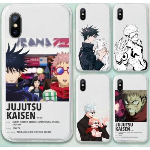 Jujutsu Kaisen Satoru Gojo anime Phone Case Transparent for iPhone 11 12 mini pro XS MAX 8 7 6 6S Plus X 5S SE 2020 XR
