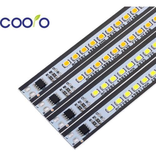 COOLO 10pcs/lot AC220V LED Bar Light 49cm High Brightness 2835 72 LEDs/pc LED Hard Strip White Warm White