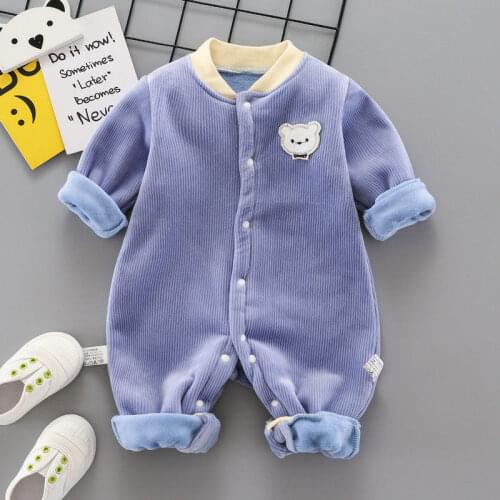 Baby jumpsuit thickened cashmere warm autumn winter, baby pajamas BOYS GIRLS newborn clothes winter clothes climbing clothes