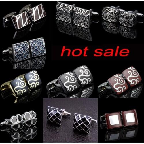 HYX High Quality Hot Sale Stamping Gemelos Mens pattern Desinger Brand Luxury Custom Enamel Cufflinks Free Shipping