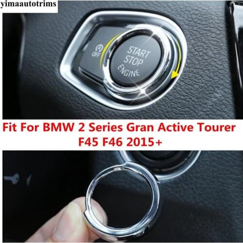 Yimaautotrims Engine Start Stop Push Button Key Hole Switch Ring Cover For BMW 2 Series Gran Active Tourer F45 F46 2015 - 2019