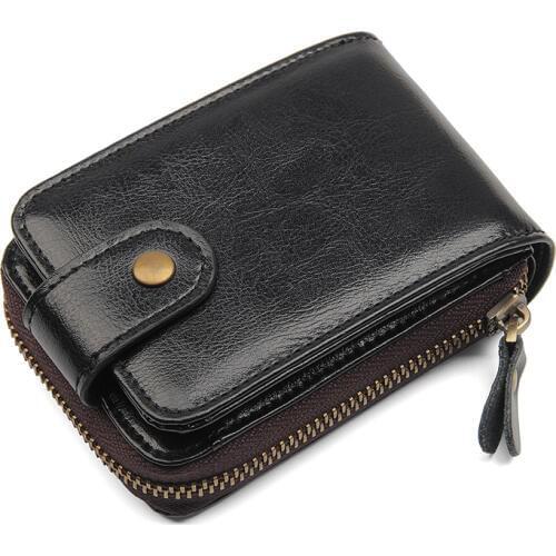 Men Wallets Black Cow Leather Coin Purse Card Holders Mens Wallet Black Smart Travel Credit Card Holder Wallets Money Bags
