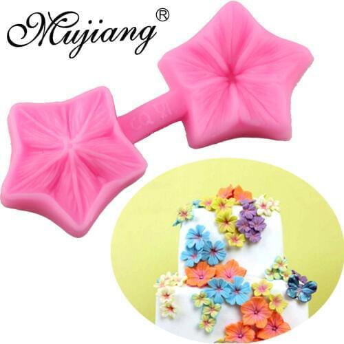 Mujiang DIY Cherry Blossoms Cake Decorating Tools Sugar Craft Cake Border Silicone Fondant Molds Candy Cupcake Chocolate Mold