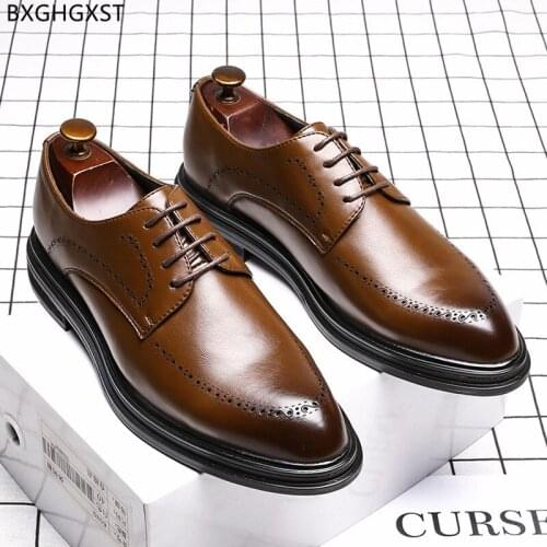 Oxford Mens Formal Shoes Brown Height Increase Shoes Men Black Wedding Shoes for Men 2021 Black Man Zapatos De Hombre Chaussure