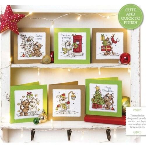 CD029 14ct Cross Stitch Kit Card Package Greeting Card Needlework Embroidery Crafts Counted Cross-Stitching Kits Christmas Gift