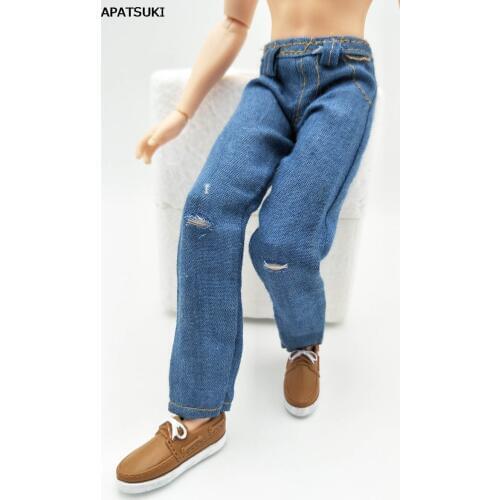 1/6 Doll Clothes Blue Handmade Jeans Pants For Ken Doll Trousers For Barbies Boyfriend Ken Prince Male Doll Casual Wear