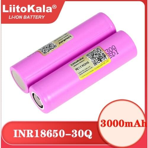 Liitokala 3.7V 18650 Original ICR18650 30Q 3000mAh lithium Rechargeable battery Discharge 15A 20A Batteries