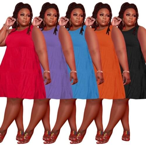 ZKYZWX Plus Size Sexy Loose Mini Dress Sleeveless Summer Clothes for Women Festival Outfits Beachwear Club Party Black Dresses