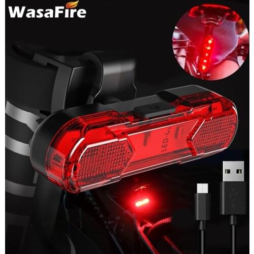 White Red Blue LED Bicycle Light USB Rechargeable Road Mountain Bike Taillight Cycling Warning Rear Light Backpack Helmet Lamp