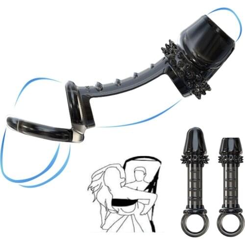 Delay Lock Sperm Fine Condom Half Style Enhancer Penis Rings Extender Sleeve Erection Dick Cock Ring Adult Game Sex Toy For Man