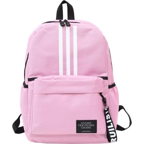 Simple Canvas Backpack Lightweight Water-Repellent Large-Capacity Fashion Travel School Bag For College Middle School Students