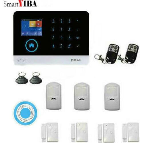 SmartYIBA Home Security Alarm System Wireless Wifi GSM Remote Control Intelligent WiFi H Burglar Alarm House Business Auto Dial