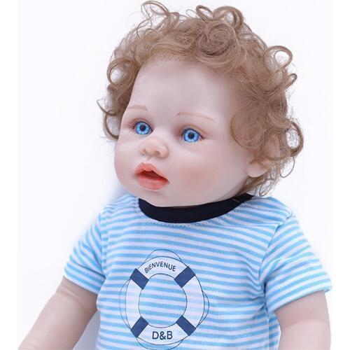 Sudoll About 18" Handmade Hand drawn hair Lifelike Newborn Baby Doll Reborn Full Soft Silicone Vinyl waterproof Hot Sale