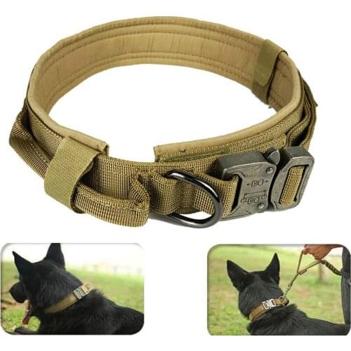 K9 Tactical Dog Collar Nylon Necklace Outdoor Training Dog Collars Metal Buckle for Large and Small Dog Hunting Accessories