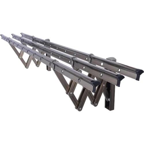 Outdoor Retractable Clothes Hanger Balcony Folding Push-Pull Wall-Mounted Invisible Drying Rack Indoor Clothing Rod Drying Rack