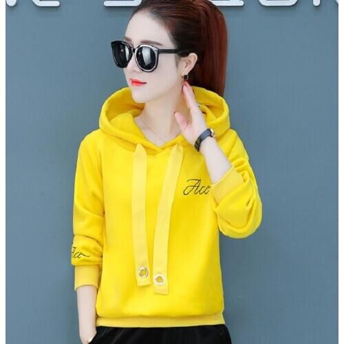 Spring/autumn women coats knitted fabric women hoodies women autumn clothing sweatershirts hooded print words STUDENTS outerwear