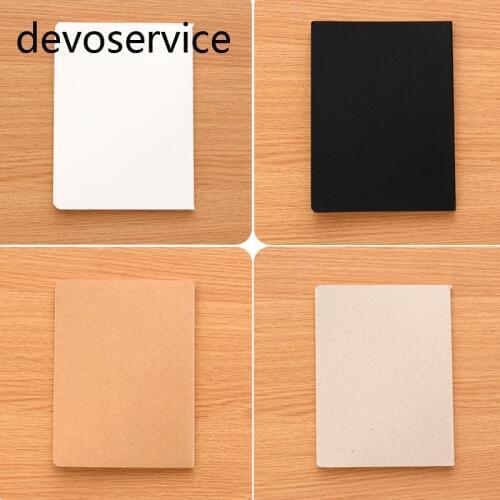 DIY A6 Vintage Kraft Paper Notebook With Blank Paper Creative Sketch Black Brown Notebook Book Kids Gift Korean Stationery