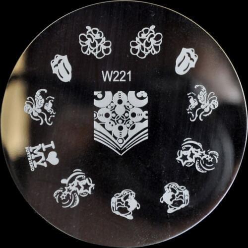 W Series Nail stamp printed image plate scraper seal nail template octopus Star W221