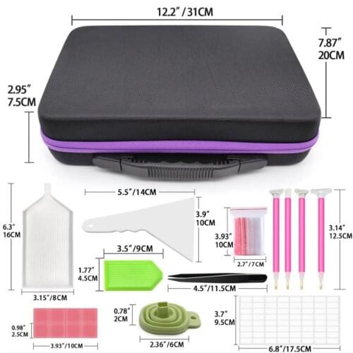 Storage Box 7/15/3060 Slot 5D Diamond Painting Accessories Beads Storage Container Jar Zippered Case for DIY Diamand Painting