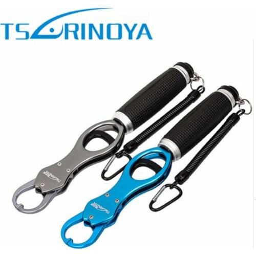 TSURINOYA Fish Grip Aircraft Aluminum Alloy Fish Lip Grip 275g/18KG Fishing Gripper With Anti-lose Rope Grabber Fishing Tackle