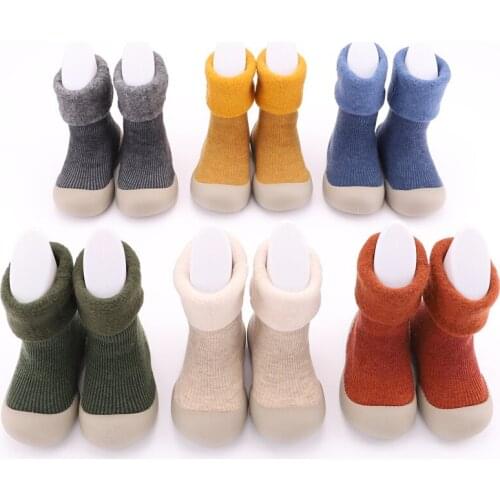 Winter Baby Toddler Non-Slip Anti-Off Foot Long Floor Knitted Socks Lamb Wool boots thick First Walker 6Kinds 5Size 831 KeDing