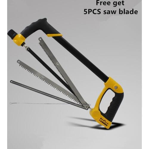 1PC Multifunction Hacksaw Woodworking Saw Handsaw hacksaw wire+ 5PCS saw blades W045
