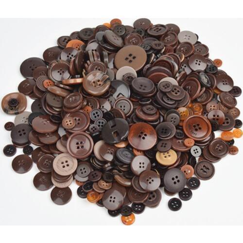 100g/pack Dark brown 9-20mm Mixed Resin Buttons Arts Crafts Cardmaking Scrapbooking Sewing Accessories Embellishments