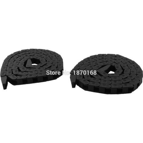 2Pcs Black Plastic Cable Drag Chain Wire Carrier R15 7x7mm 1M 3' Long, Metal
