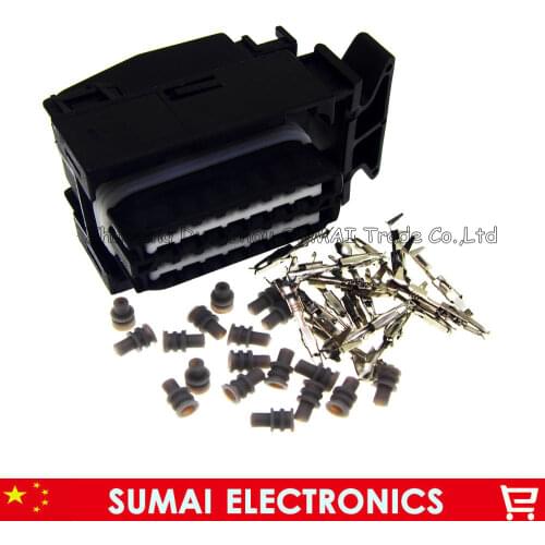 28 Pin 1J0 906 379 B female auto ECU control system connector, Engine / transmission computer plug for VW Audi etc