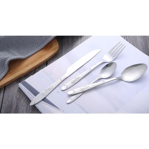 4pcs/set 304 Stainless Steel Rose Flatware Sets Gold Plated Cutlery Set Tableware Silverware Dinner Fork Spoon Knife PO 005