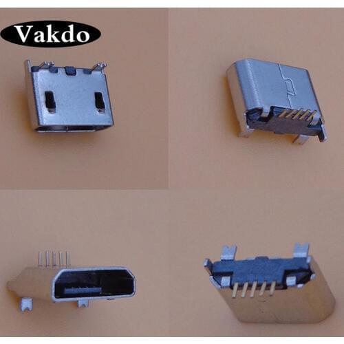 5-100pcs/lot Micro USB jack 5P,5pin Mini Micro USB Jack,5 Pins Micro USB Connector Tail Charging port dock female socket