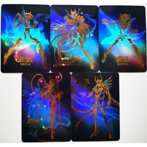 5pcs/set Saint Seiya Constellation Myth Original The Five Bronze Sanits Bronzing Hobby Collectibles Game Anime Collection Cards